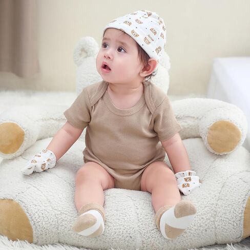 Baby Bodysuit Ribbed Romper 5-pcs Soft Unisex Boy Girl Outfit Clothes Set 0-12 momth in Kuwait