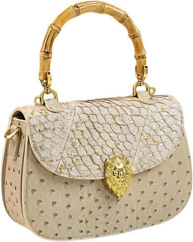 حقيبة حقيبة حقيبة حقيبة من الخيزران حقيقية من الخيزران من جلد النعامة. حقيبة سرج صغيرة in Kuwait