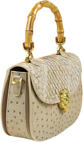 حقيبة حقيبة حقيبة حقيبة من الخيزران حقيقية من الخيزران من جلد النعامة. حقيبة سرج صغيرة in Kuwait