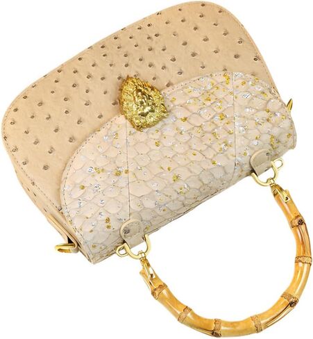 حقيبة حقيبة حقيبة حقيبة من الخيزران حقيقية من الخيزران من جلد النعامة. حقيبة سرج صغيرة in Kuwait