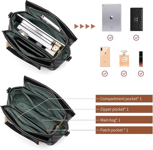 Cnoles Satchel Bag For Women Fashion Leather Handbags and Purses Shoulder Tote Crossbody Top Handle Bags in Saudi Arabia