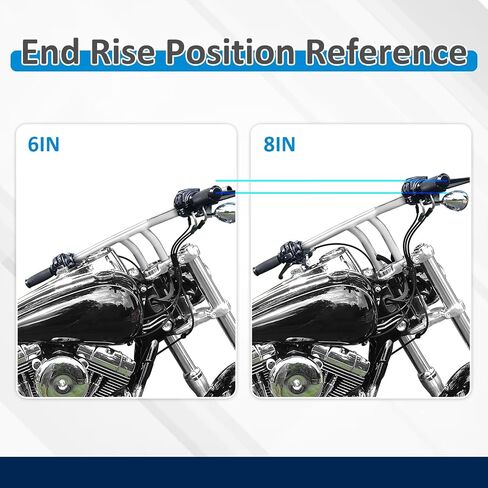 Wsays 8" Rise T-Bar Handlebars Drag Bar 1 1/4 inch Diameter Compatible with Harley Sportster 883 1200 XL Dyna Softail Touring Road King 1996-2024, Chrome in Saudi Arabia