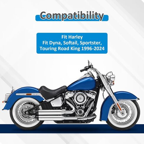 Wsays 8" Rise T-Bar Handlebars Drag Bar 1 1/4 inch Diameter Compatible with Harley Sportster 883 1200 XL Dyna Softail Touring Road King 1996-2024, Chrome in Saudi Arabia