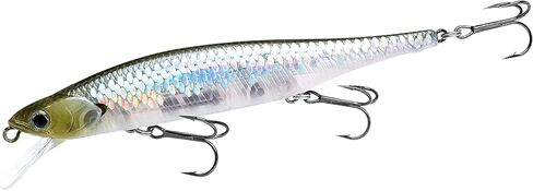 LUCKY CRAFT Lightning Pointer 110SP, Jerkbait side by side Action Tournament Winning Perfect Wobbling Freshwater Lake Bass Fishing Champion Bait (270 MS American Shad) in Saudi Arabia