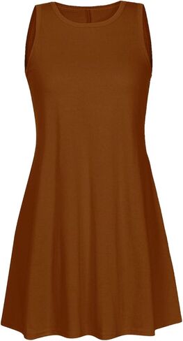 تغطية ملابس السباحة UPS Women 2025 Sundress بلا أكمام مع جيوب فستان شاطئ متدفق in Kuwait