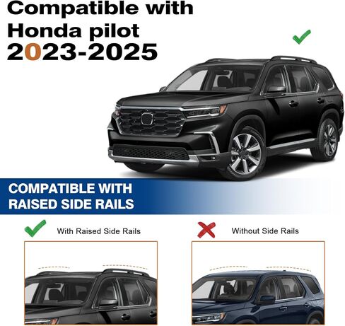 Lockable Roof Rack Cross Bars 260lbs Compatible with Honda Pilot 2023 2024 2025 Elite Sport Touring Trailsport (Not for LX & EX-L) with Raised Side Rails, Aluminum Roof Rails Crossbars in Kuwait
