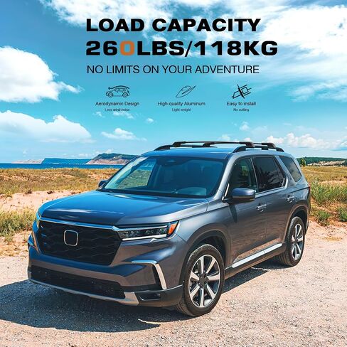 Lockable Roof Rack Cross Bars 260lbs Compatible with Honda Pilot 2023 2024 2025 Elite Sport Touring Trailsport (Not for LX & EX-L) with Raised Side Rails, Aluminum Roof Rails Crossbars in Kuwait