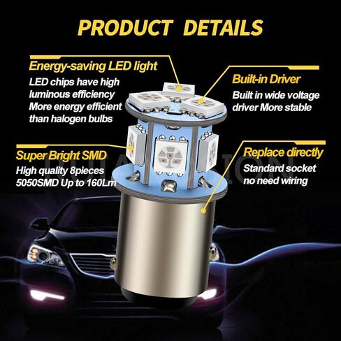 Ruiandsion 1157 2357 2057 7528 1034 BAY15D LED LED LED LID LIDER LIGH in Saudi Arabia