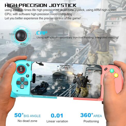 وحدة تحكم في الألعاب المحمولة من arVin لأجهزة iPhone Android مع دعم CASE، ومشغل Hall، وTurbo، ووحدة تحكم الألعاب اللاسلكية عصا التحكم السحابية لأجهزة Xbox Game Pass/Call of Duty Mobile/Genshin/Roblox/Diablo in Kuwait