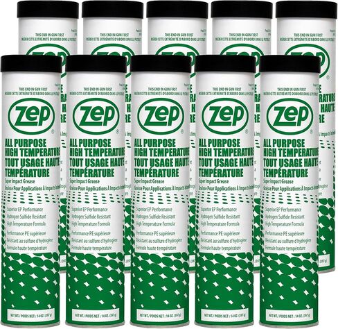 Zep All Purpose High Temperature Grease 14 oz 312104 (Case of 10) - Multi-Purpose, Fortified to Withstand The Heavy Impact and Pressures Common to Industrial Equipment, Superior EP Performance in Saudi Arabia
