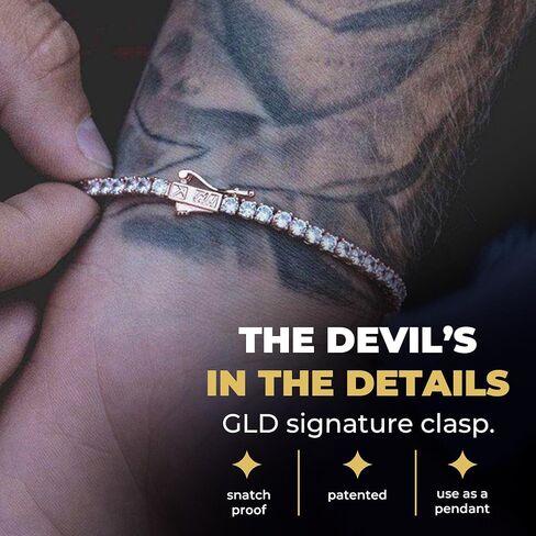 سوار التنس المجمع GLD-سلسلة مثلج للرجال والنساء باللون الأصفر والأبيض والوردي من 6 مم إلى 12 مم ، 6 "-9" in Saudi Arabia