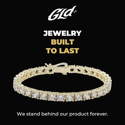 سوار التنس المجمع GLD-سلسلة مثلج للرجال والنساء باللون الأصفر والأبيض والوردي من 6 مم إلى 12 مم ، 6 "-9" in Saudi Arabia