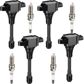 Ignition Coil Pack and Iridium Spark Plug Compatible with Nissan Altima Rogue Sentra Cube Versa NV200 1.6L 1.8L 2.0L 2.5L 2007-2019 Replaces UF549 C1696 5C1753 E1049 Set Of 4 in Kuwait