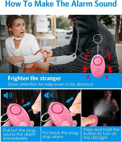 AMIR Safety Keychain Set for Women, Wristlet Keychain with Personal Alarm, Earphone Case, Cute Keychains for Women Girls in Saudi Arabia