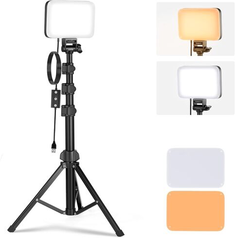NEEWER Basic LED Video Light Panel Lighting Kit, 2 Pack Bi Color Dimmable Portable Studio Lights with Stands & Filters, 3200K~5600K CRI 95 750lux for Photography Video Recording Live Streaming, BP66 in Saudi Arabia