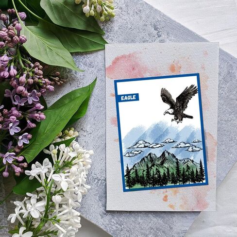 GLOBLELAND Mountains Borders Clear Stamps Rivers Clear Stamps Forest Woods Silicone Stamps for DIY Scrapbooking Photo Album Decorative Cards Making Home Decoration 6.3x4.33inch in Saudi Arabia
