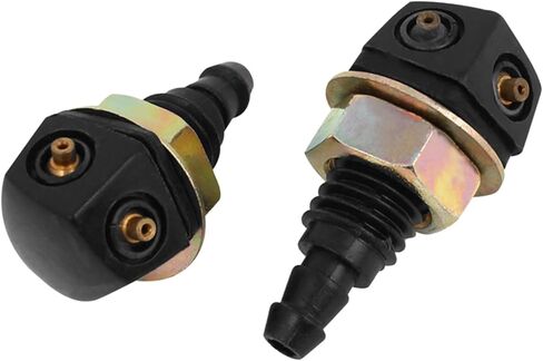 Car Vehicle Plastic Front Windshield Washer Sprayer Nozzle Black 2 Pcs Auto Replacement Parts in Saudi Arabia