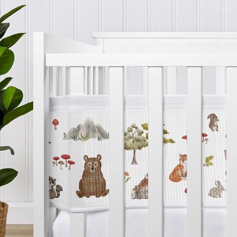 Sweet Jojo Designs + BreathableBaby Bear Mountain Boy Breathable Mesh Crib Liner Baby and Infant - Slate Blue Black and White Woodland Forest Mountains Arrows in Saudi Arabia