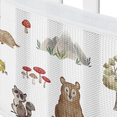 Sweet Jojo Designs + BreathableBaby Bear Mountain Boy Breathable Mesh Crib Liner Baby and Infant - Slate Blue Black and White Woodland Forest Mountains Arrows in Saudi Arabia