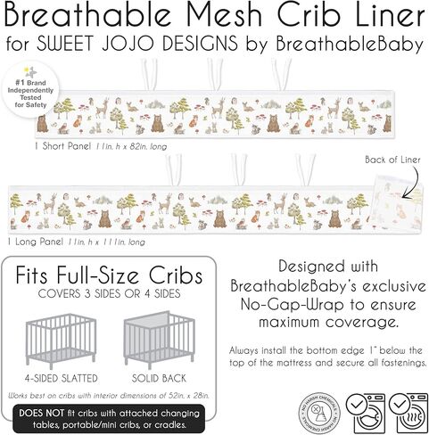 Sweet Jojo Designs + BreathableBaby Bear Mountain Boy Breathable Mesh Crib Liner Baby and Infant - Slate Blue Black and White Woodland Forest Mountains Arrows in Saudi Arabia