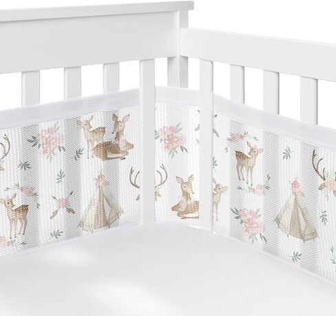Sweet Jojo Designs + BreathableBaby Bear Mountain Boy Breathable Mesh Crib Liner Baby and Infant - Slate Blue Black and White Woodland Forest Mountains Arrows in Saudi Arabia