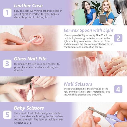Baby Grooming Kit, 15 in 1 Portable Baby Safety Care Kit with Baby Brush and Comb Set Nail Clippers Nasal Aspirator etc for Nursery Newborn Infant Girl Boys Keep Clean Baby Essentials(Pink) in Saudi Arabia