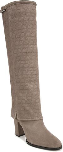 Franco Sarto Womens Informa West Tall Heeled Boot Ecru White Suede 11 M in Saudi Arabia