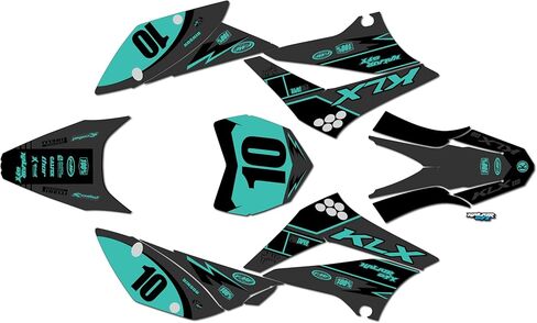 Graphics Kit for Kawasaki KLX 110 (2010-2024) Speed Series Teal-shift 16 Mil - Dirt bike Custom Racing Graphics Decals Stickers Kit, no-plastics in Saudi Arabia
