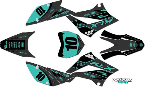 Graphics Kit for Kawasaki KLX 110 (2010-2024) Speed Series Teal-shift 16 Mil - Dirt bike Custom Racing Graphics Decals Stickers Kit, no-plastics in Saudi Arabia