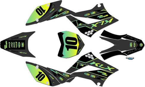 Graphics Kit for Kawasaki KLX 110 (2010-2024) Speed Series Teal-shift 16 Mil - Dirt bike Custom Racing Graphics Decals Stickers Kit, no-plastics in Saudi Arabia