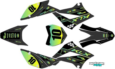 Graphics Kit for Kawasaki KLX 110 (2010-2024) Speed Series Teal-shift 16 Mil - Dirt bike Custom Racing Graphics Decals Stickers Kit, no-plastics in Saudi Arabia