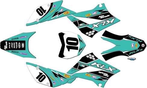 Graphics Kit for Kawasaki KLX 110 (2010-2024) Speed Series Teal-shift 16 Mil - Dirt bike Custom Racing Graphics Decals Stickers Kit, no-plastics in Saudi Arabia