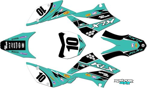 Graphics Kit for Kawasaki KLX 110 (2010-2024) Speed Series Teal-shift 16 Mil - Dirt bike Custom Racing Graphics Decals Stickers Kit, no-plastics in Saudi Arabia