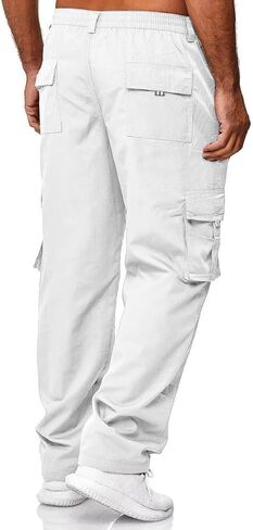 HUNGSON Mens Casual Cargo Pants - Sweatpants Joggers Athletic Trouser Cotton Loose Straight Hiking Pants for Men in Saudi Arabia