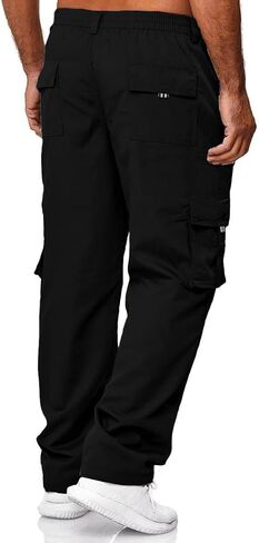 HUNGSON Mens Casual Cargo Pants - Sweatpants Joggers Athletic Trouser Cotton Loose Straight Hiking Pants for Men in Saudi Arabia