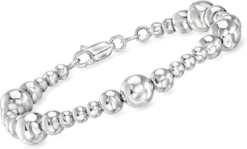 Ross-Simons Italian 4-8mm Sterling Silver Graduated Bead Bracelet in Saudi Arabia