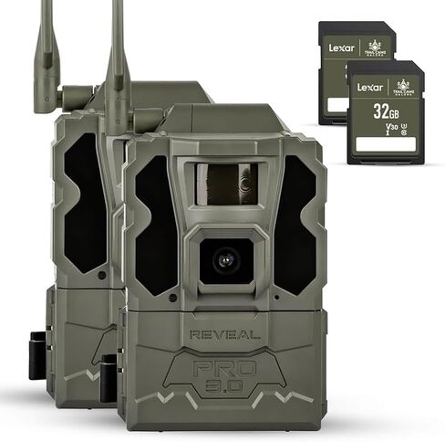 TACTACAM Reveal Pro 3.0 Cellular Trail Camera - Multi-Cellular Network, GPS, 2" LCD, No-Glow IR, Wi-Fi Enabled, HD Photos & 1080p Videos, Long Battery Life, Fast Trigger (2PK) + Two 32GB SD Cards in Saudi Arabia