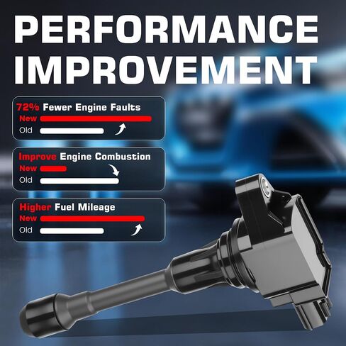 Ignition Coil Pack and Iridium Spark Plug Compatible with Nissan Altima Rogue Sentra Cube Versa NV200 1.6L 1.8L 2.0L 2.5L 2007-2019 Replaces UF549 C1696 5C1753 E1049 Set Of 4 in Saudi Arabia