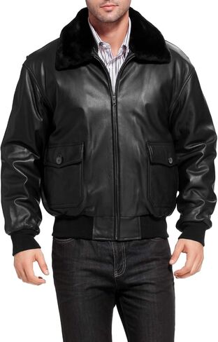 Landing Leathers Men Navy G-1 Goatskin Leather Flight Bomber Jacket (Also available in Big & Tall) in Saudi Arabia
