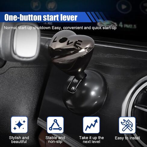 Love Heart Car Push Cover ، غطاء موسيقى الروك المعدنية ذات الأزرار الواحدة ، واقي زر Start Auto Engine ، واقي زر ، التزيين التلقائي ، إكسسوارات عصا التحكم (Gunmetal) in Kuwait
