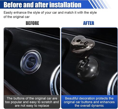 Love Heart Car Push Cover ، غطاء موسيقى الروك المعدنية ذات الأزرار الواحدة ، واقي زر Start Auto Engine ، واقي زر ، التزيين التلقائي ، إكسسوارات عصا التحكم (Gunmetal) in Kuwait