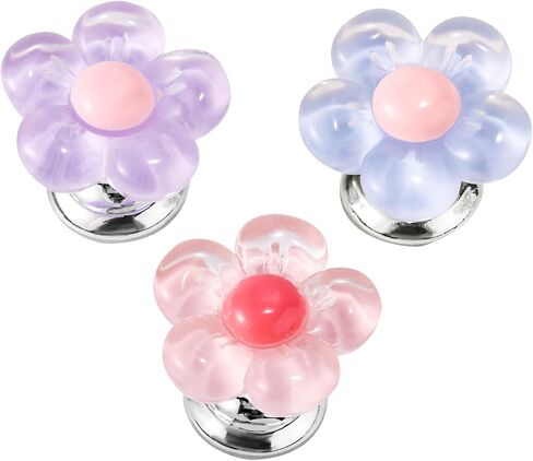 3pcs Car Push Start Button Cover, 3 Colors Flower Starter Covers Engine Starter Stop One-Touch Push Start Button Cover Car Interior Decoration Accessories for Women in Saudi Arabia