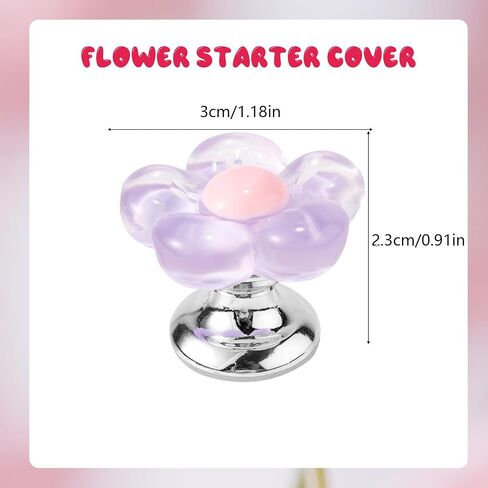 3pcs Car Push Start Button Cover, 3 Colors Flower Starter Covers Engine Starter Stop One-Touch Push Start Button Cover Car Interior Decoration Accessories for Women in Saudi Arabia