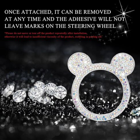 2 PCS Bling Car Engine Button Cover ، Rhinestone Ring Ring Button Cover Sticker ، Little Key Key Ignition and Knob Ring Decoration ، Exclsing Car Inflicling Care for Women (Black) in Saudi Arabia