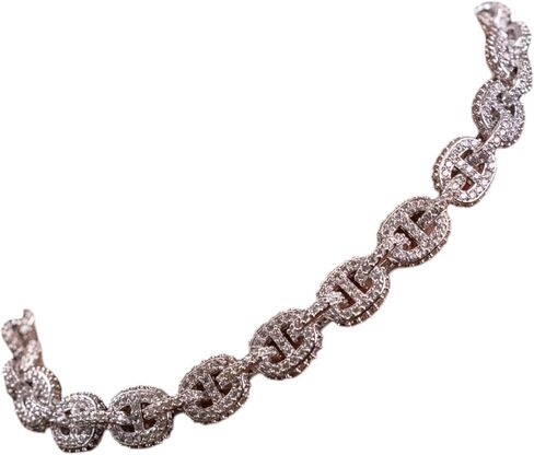 GLD Shop Micro Iced Valentina سلسلة سوار - 6/7/8/9 بوصة الأطوال - الذهب/الذهب الأبيض - للجنسين in Saudi Arabia