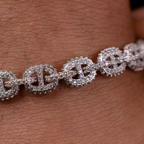 GLD Shop Micro Iced Valentina سلسلة سوار - 6/7/8/9 بوصة الأطوال - الذهب/الذهب الأبيض - للجنسين in Saudi Arabia