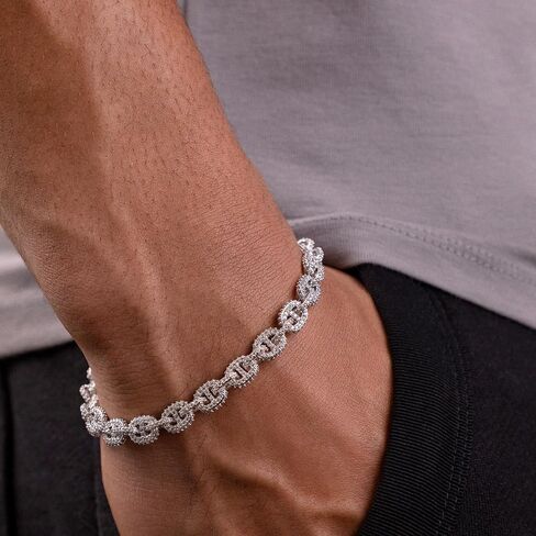 GLD Shop Micro Iced Valentina سلسلة سوار - 6/7/8/9 بوصة الأطوال - الذهب/الذهب الأبيض - للجنسين in Saudi Arabia