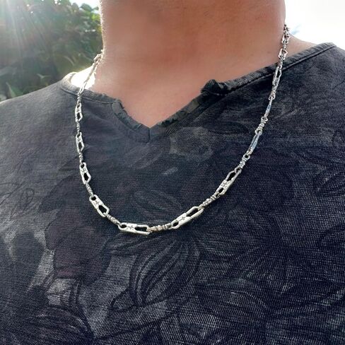 ACTS Sterling SIlver Fisher Of Men Bracelet and Necklace, Sterling Silver 925 Fisherman Link Chain Necklace, Inspirational Card Gift - Choose Length in Saudi Arabia