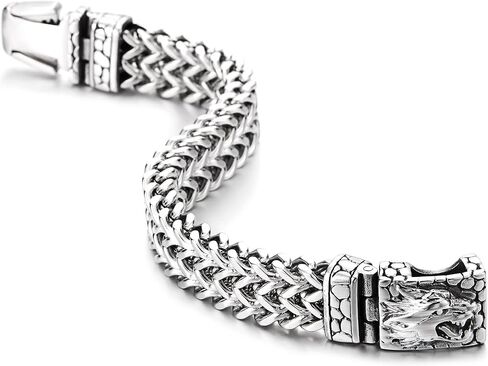 سوار رأس الذئب الصلب من Coolsteelandbeyond ، سلسلة كبح رابط فرانكو كبيرة ، قفل المقياس المحكم ، الفايكنج القوطية in Saudi Arabia