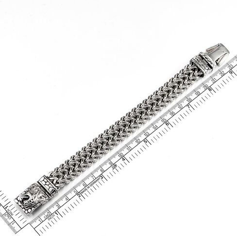 سوار رأس الذئب الصلب من Coolsteelandbeyond ، سلسلة كبح رابط فرانكو كبيرة ، قفل المقياس المحكم ، الفايكنج القوطية in Saudi Arabia